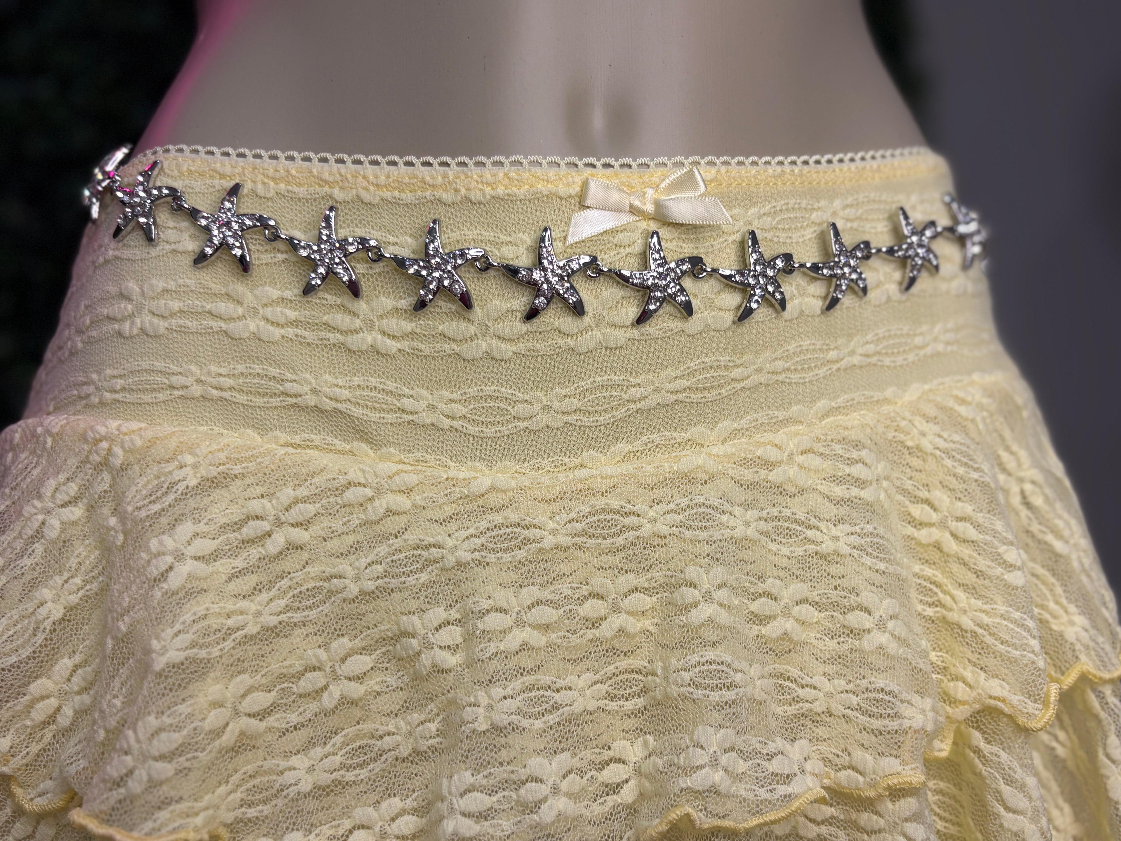 Dazzling starfish link chain belt