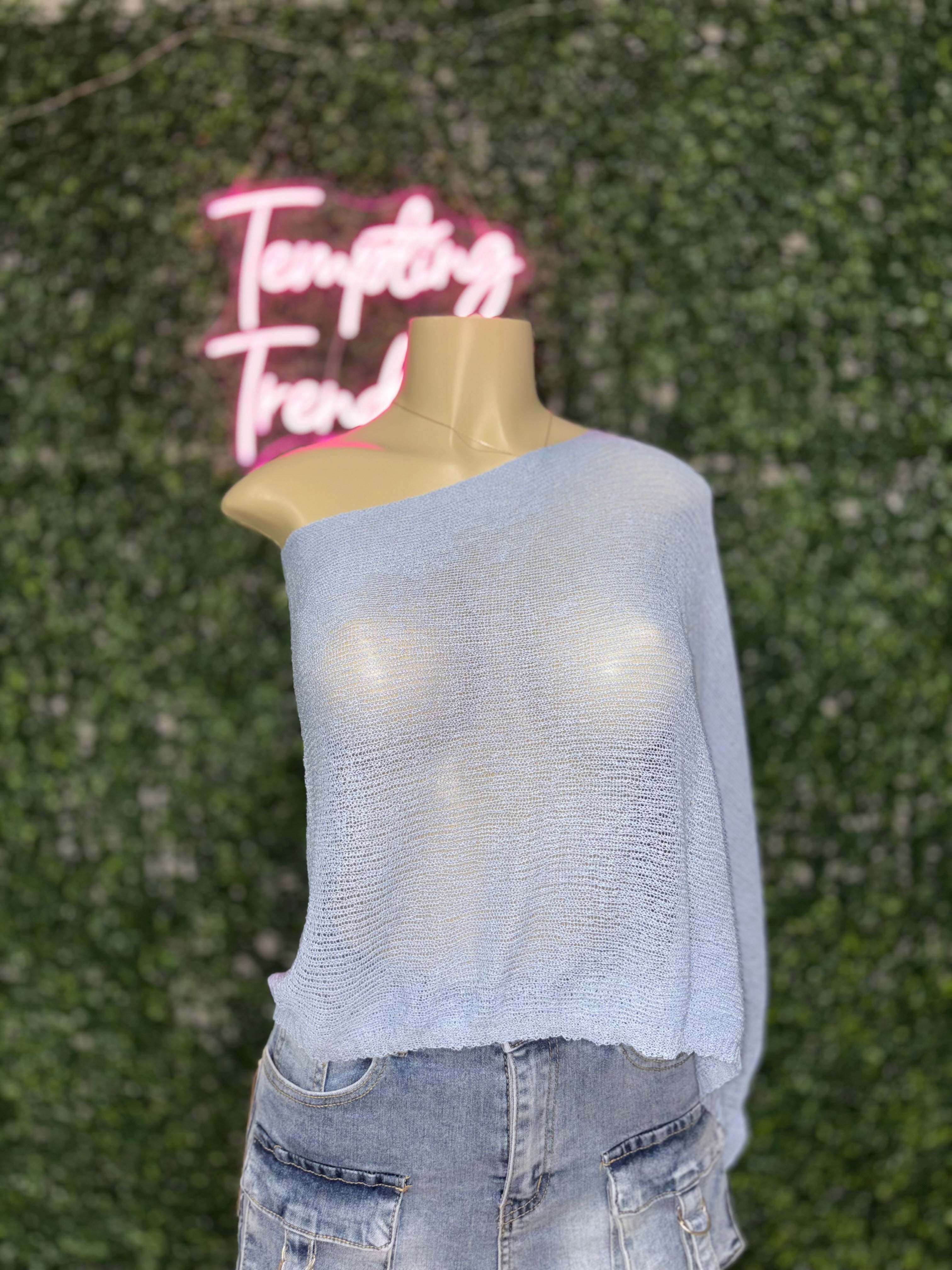 Asymmetrical Knit Sheer Shrug