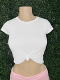 Plain white crop top