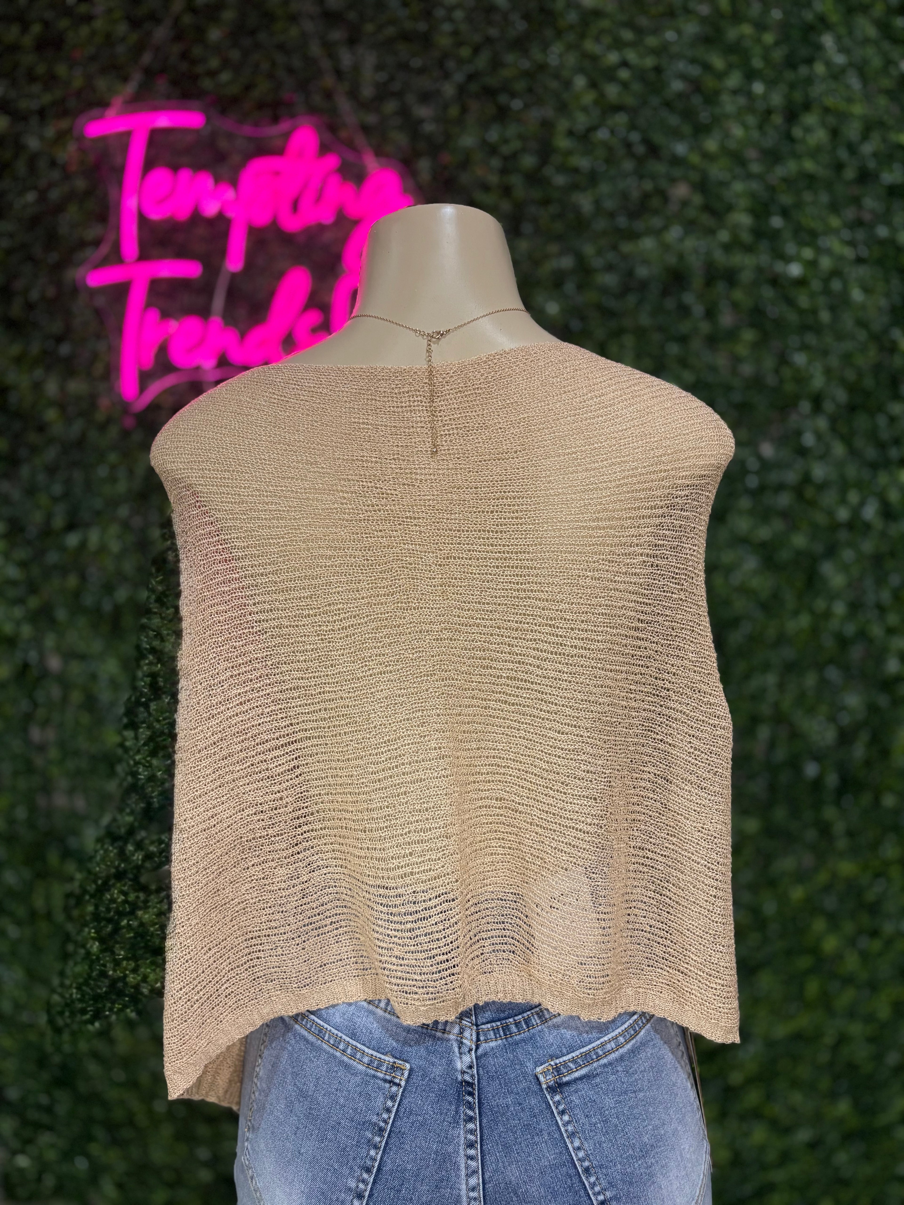 Asymmetrical Knit Sheer Shrug