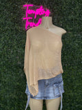Asymmetrical Knit Sheer Shrug