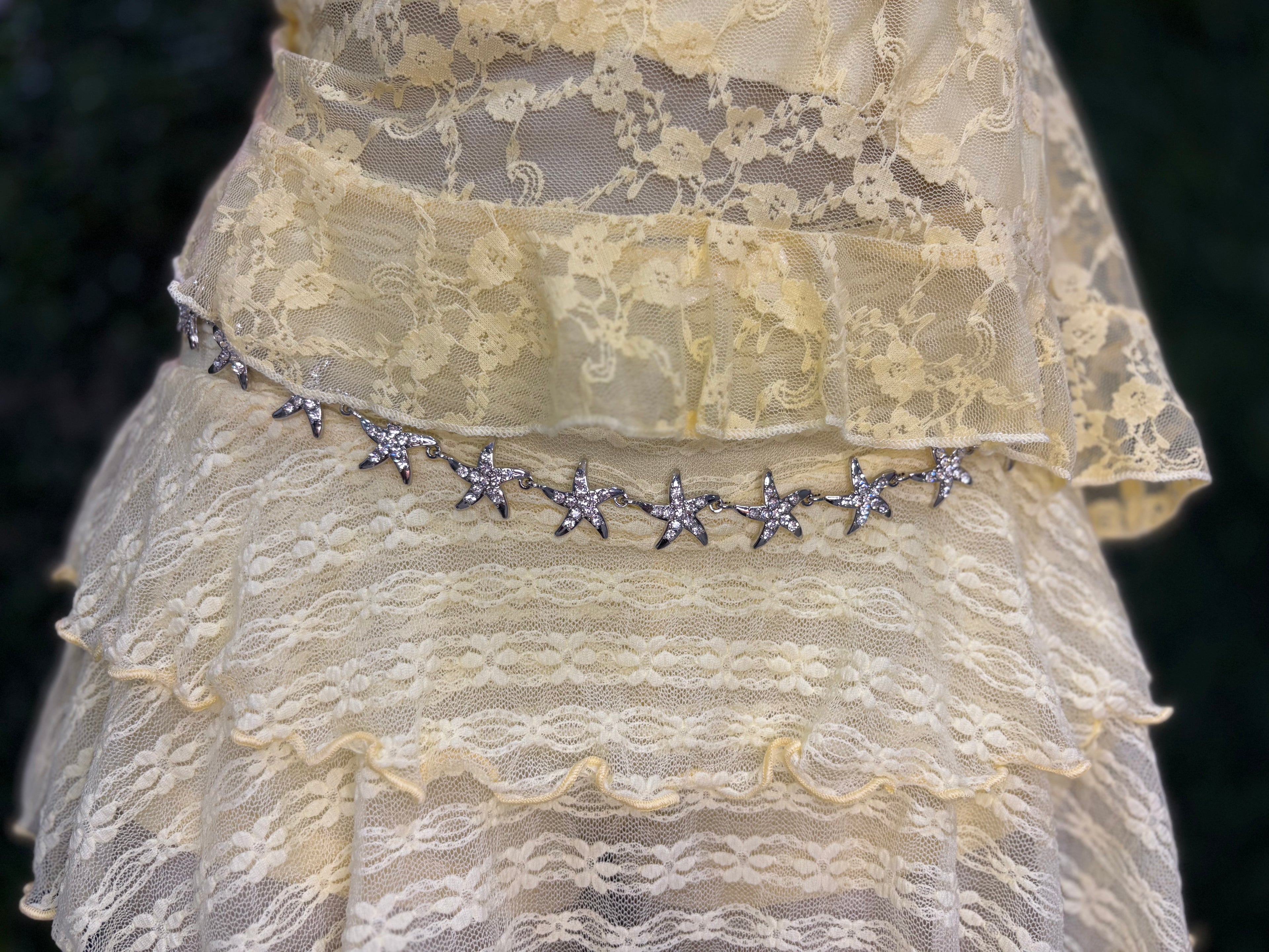 Dazzling starfish link chain belt