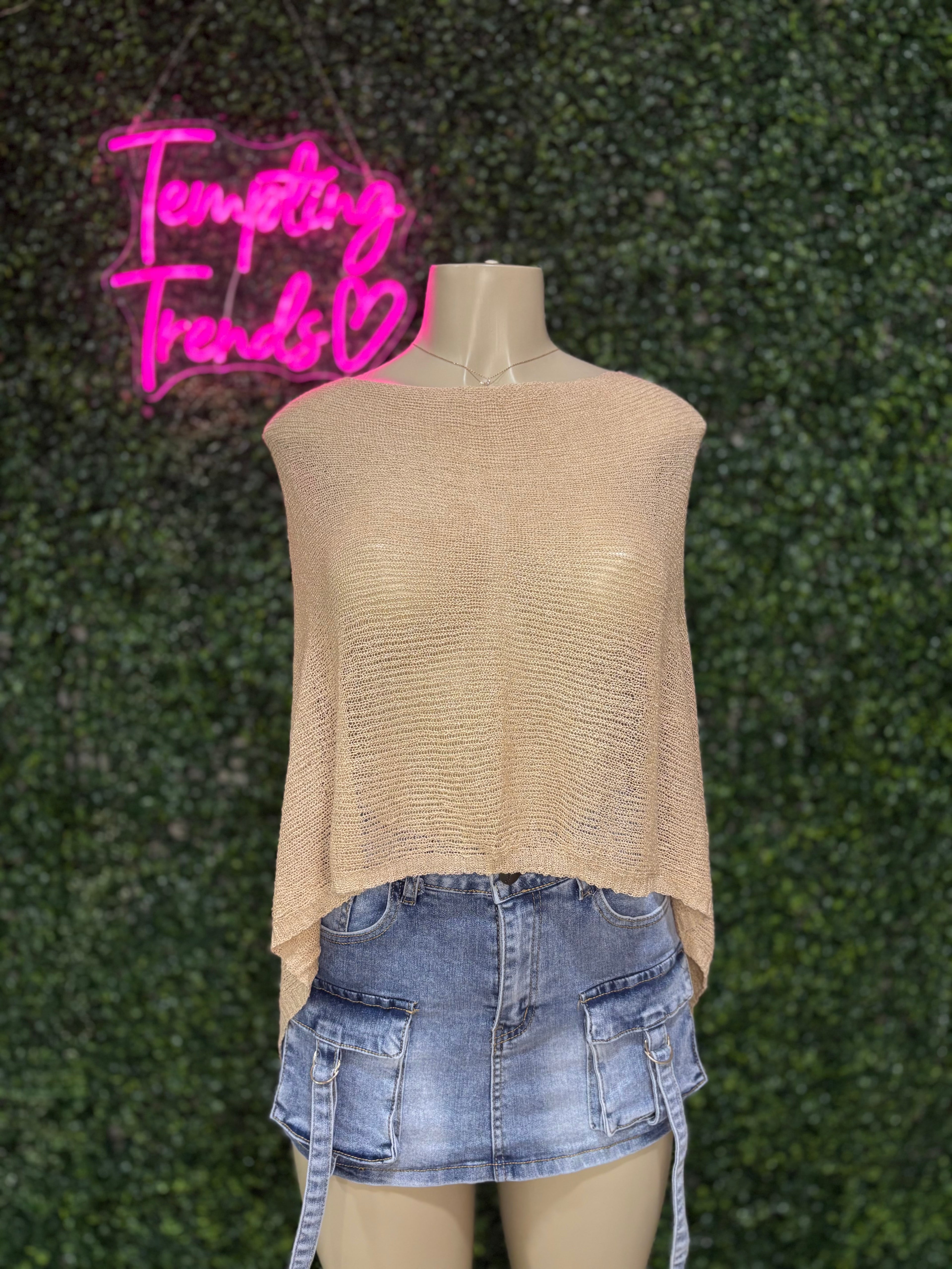 Asymmetrical Knit Sheer Shrug