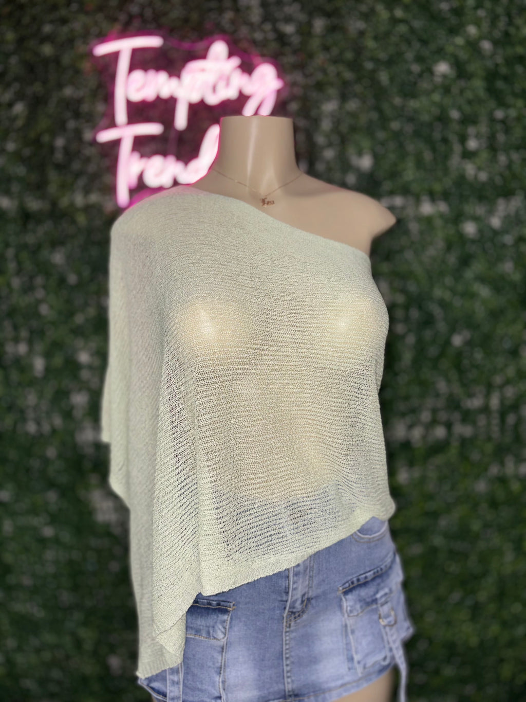 Asymmetrical Knit Sheer Shrug