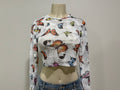 Butterfly crop top long sleeve