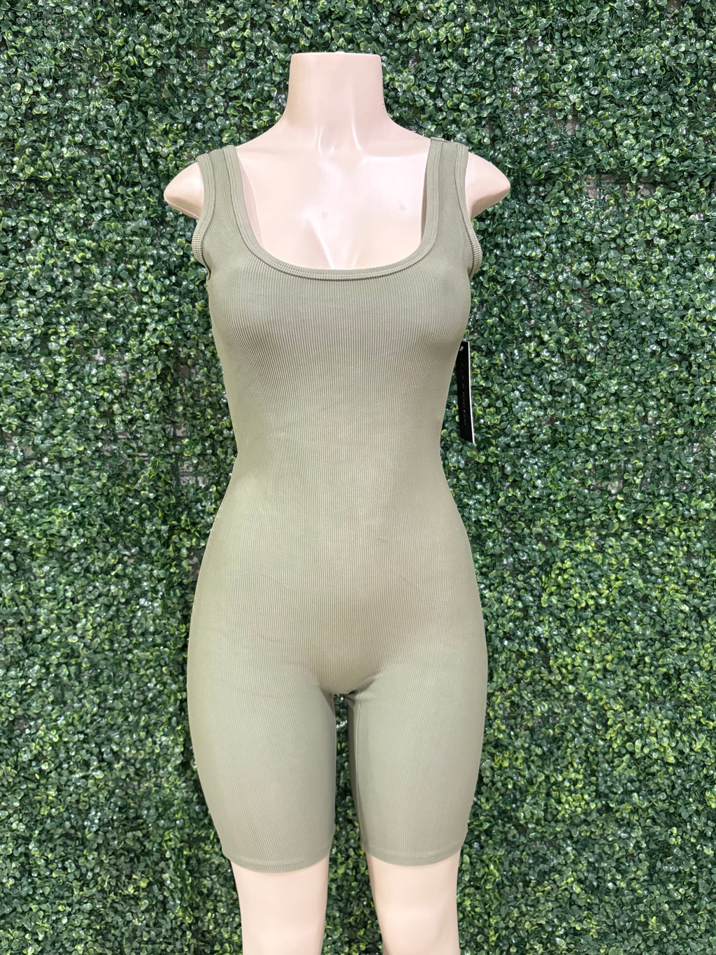 Ruching Hip Open Back Biker Romper