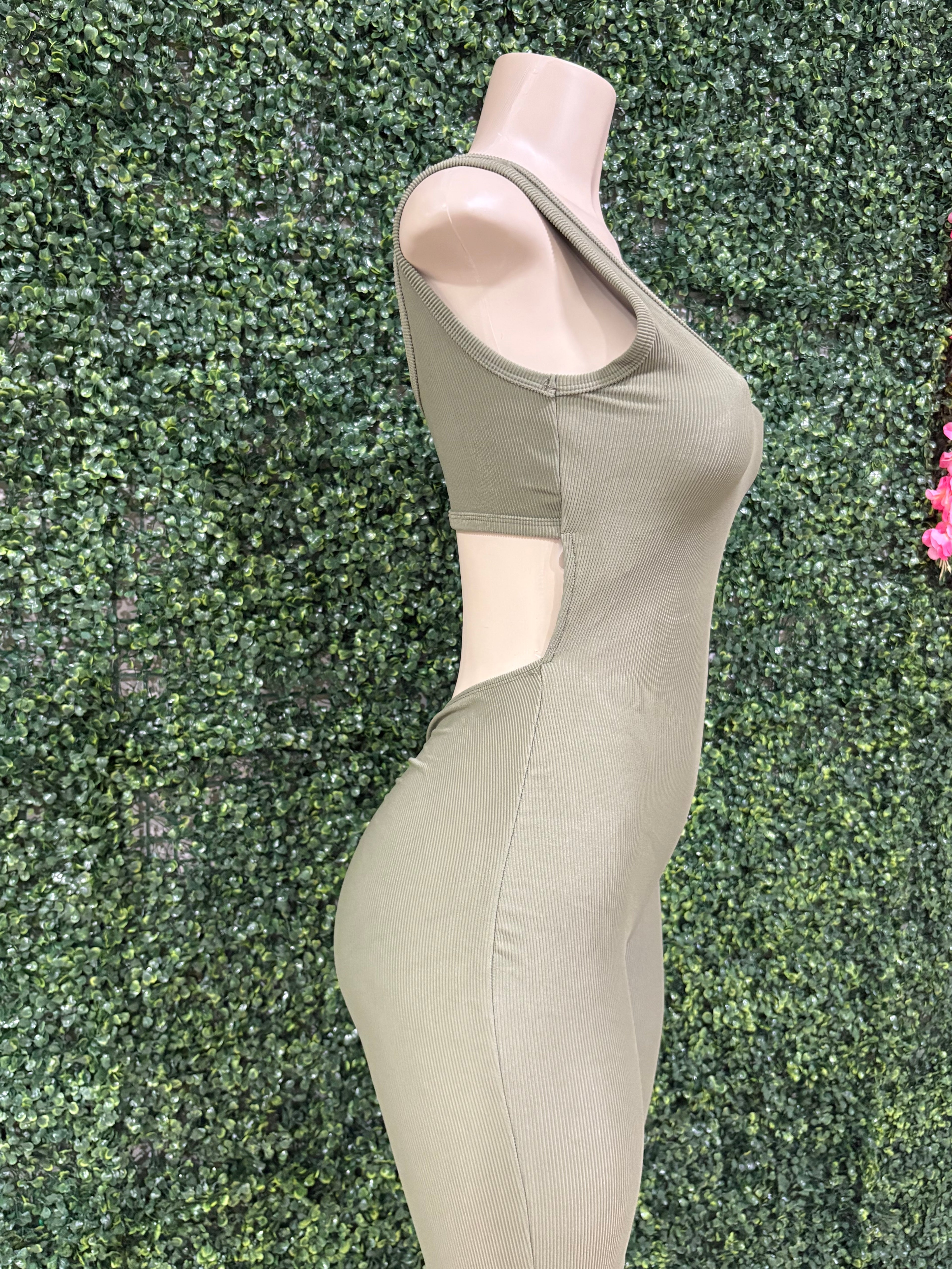 Ruching Hip Open Back Biker Romper