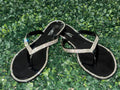 Crystal wrap black sandal