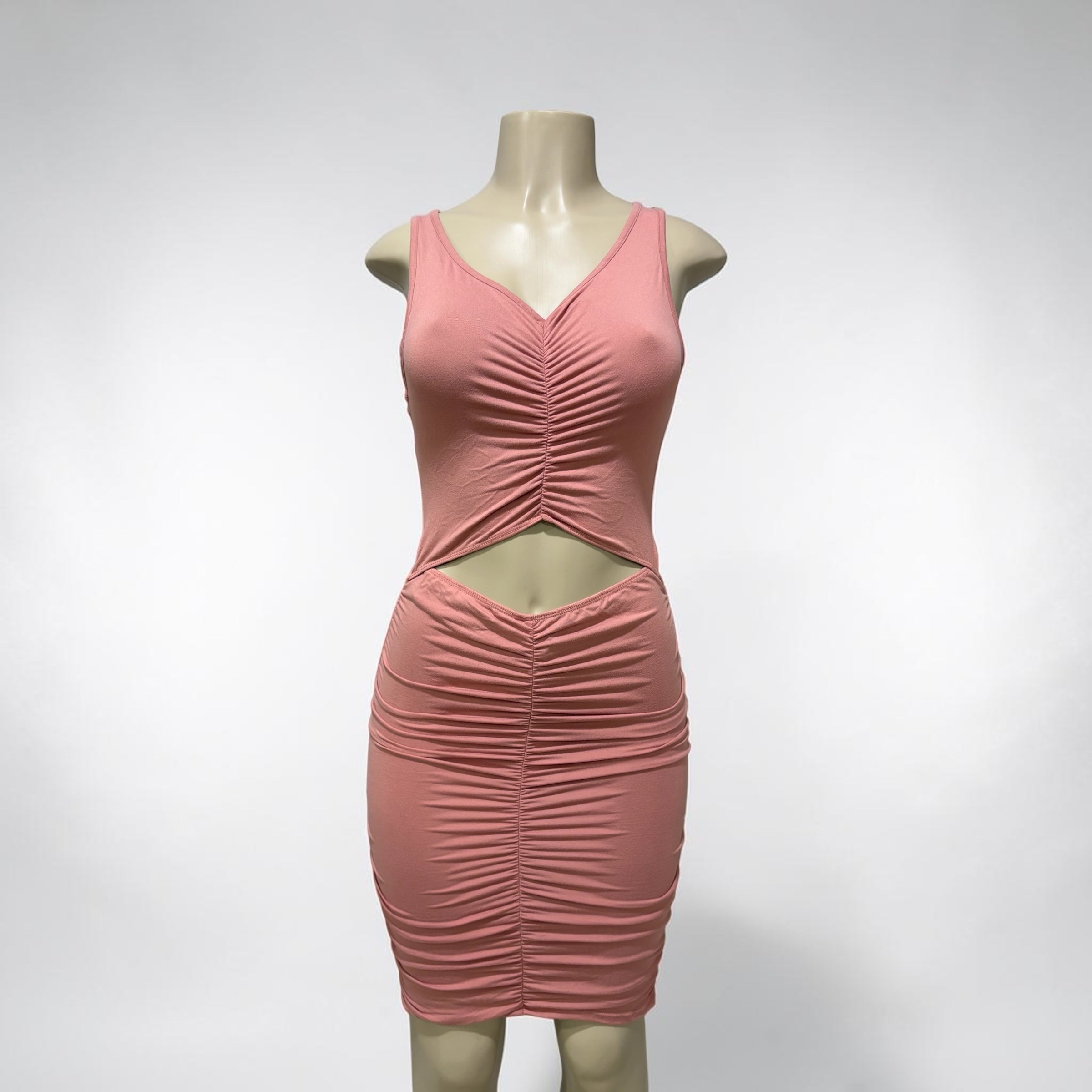Sleeveless dress w open front