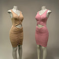Sleeveless dress w open front