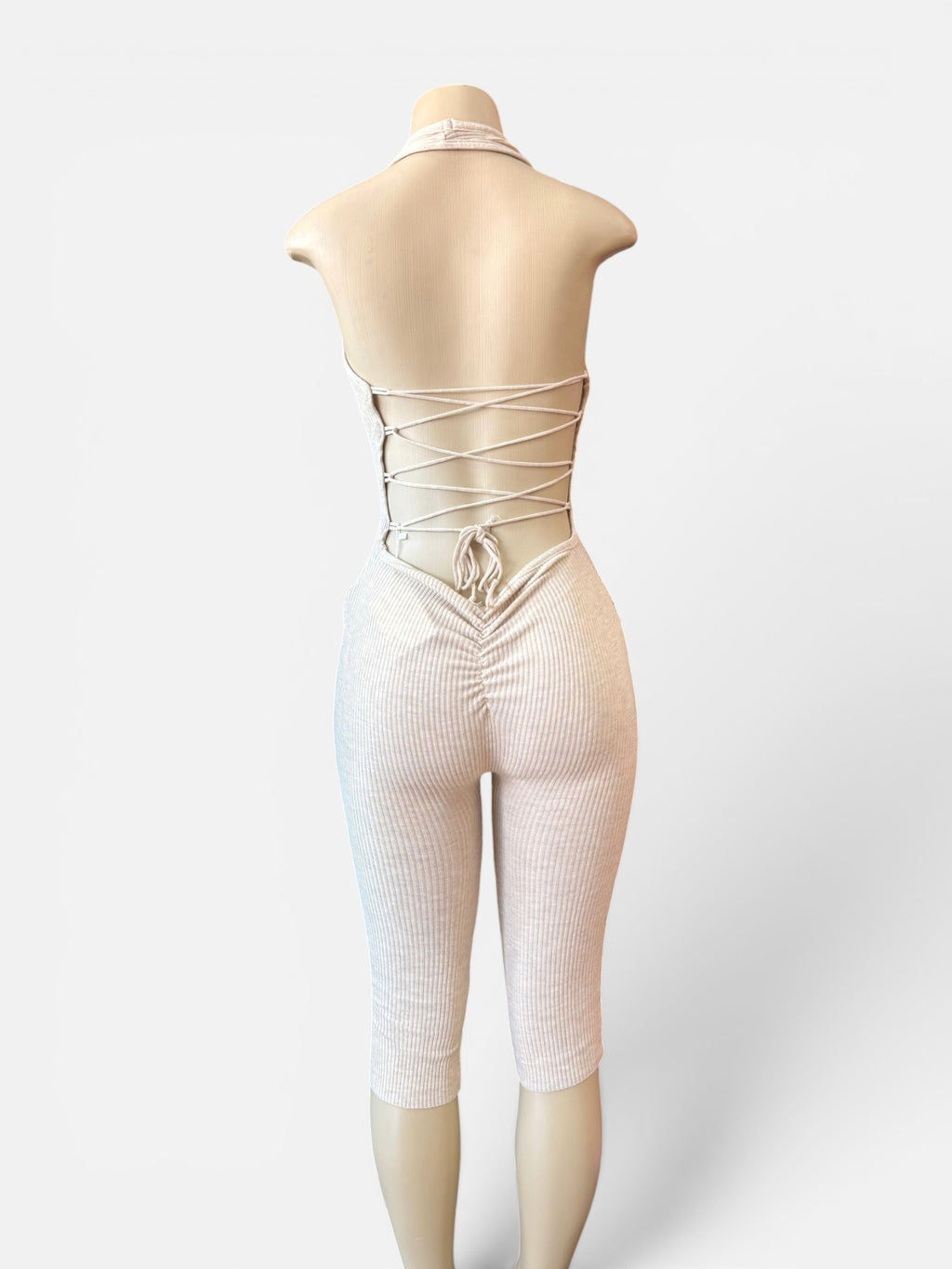 Open Back Capris Jumpsuit