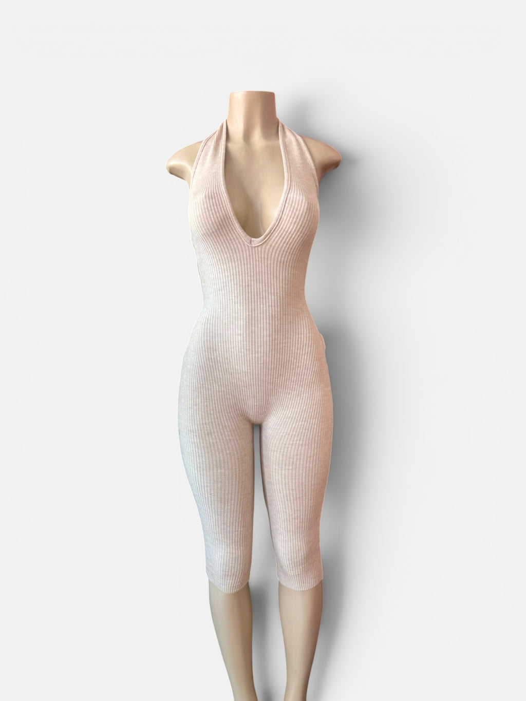 Open Back Capris Jumpsuit