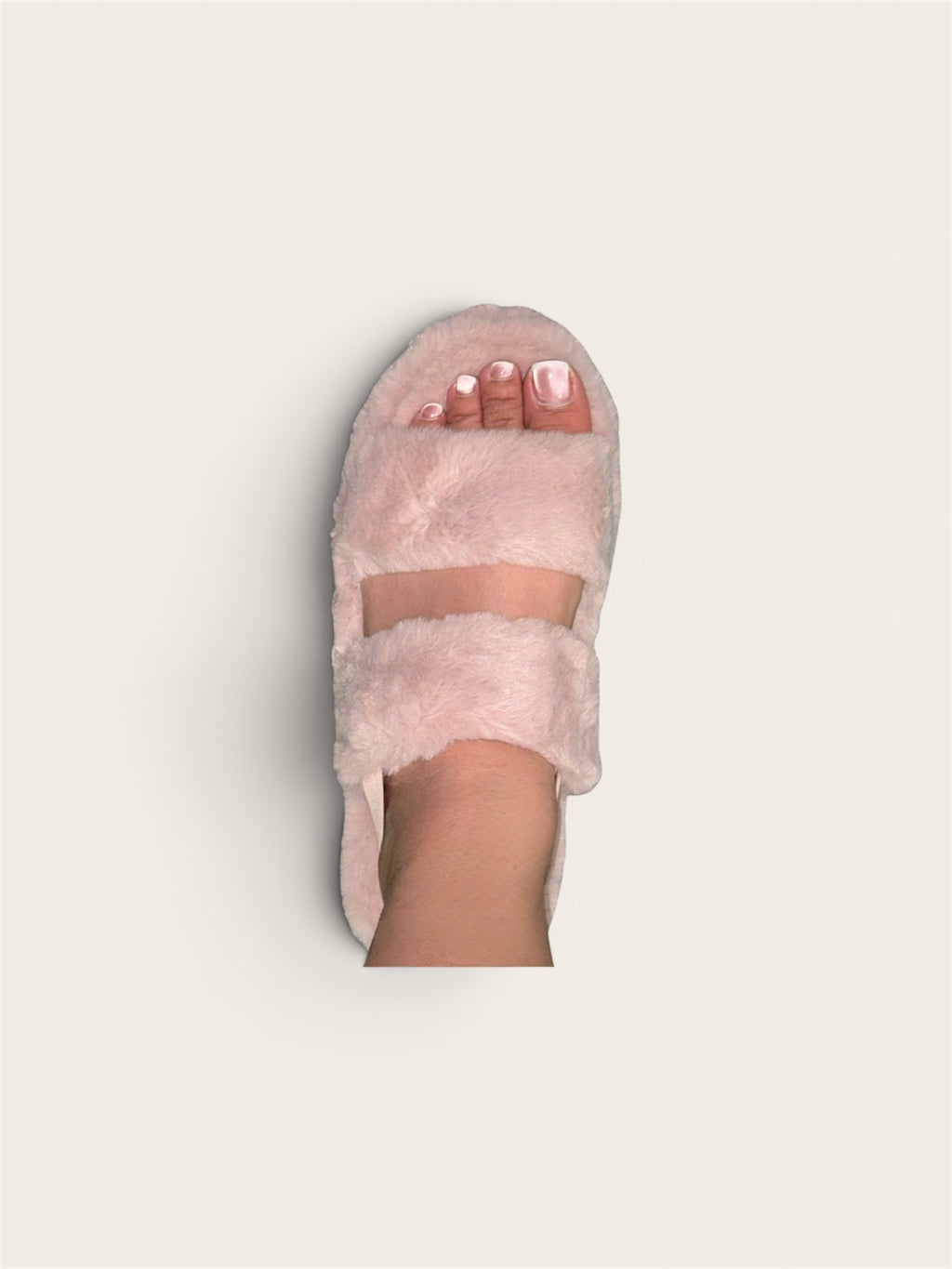 Furry blush strap sandal